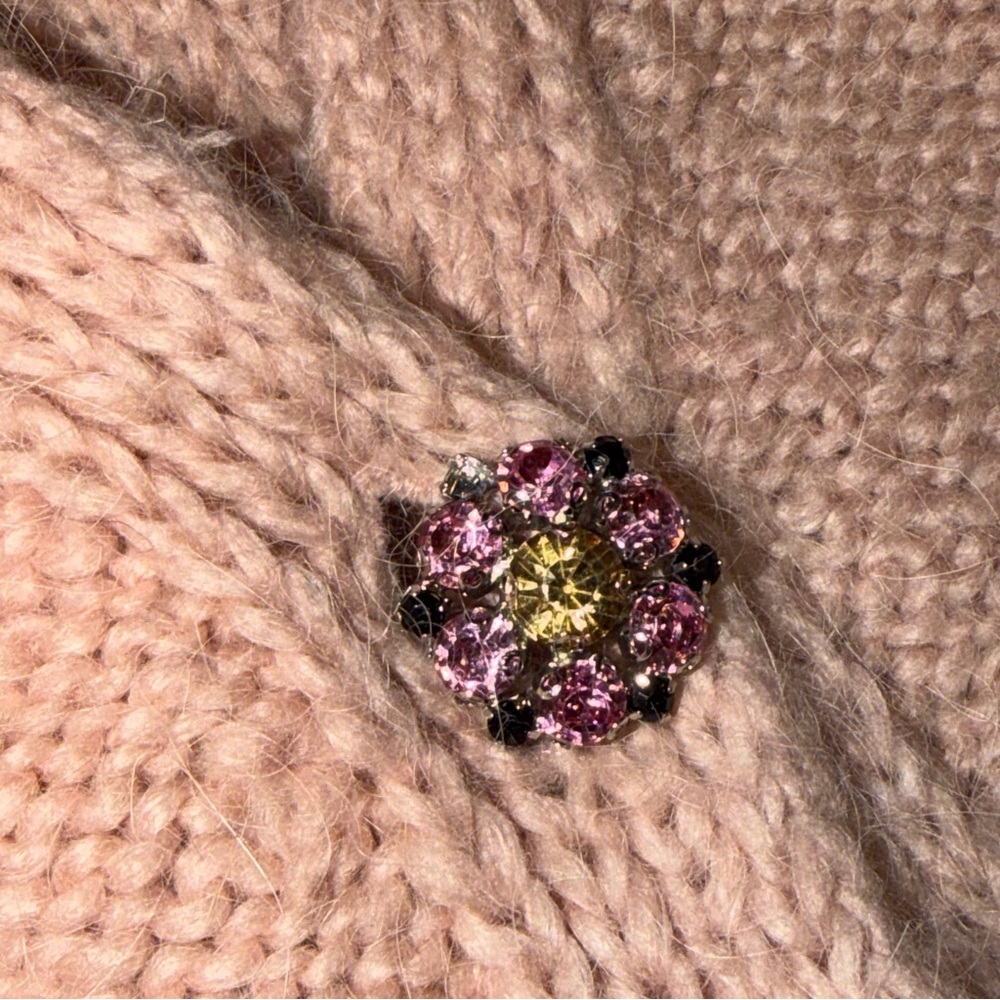 Zara Blush Pink Fuzzy Cable Knit Cardigan with Cute Buttons - Picture 16 of 16